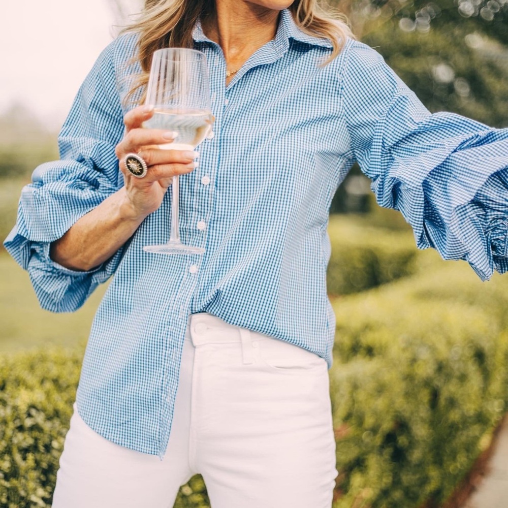 Tuckernuck The Shirt by Rochelle Behrens Blue Seville Shirt